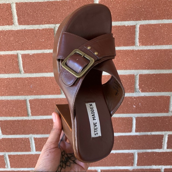 Vintage 90s Platform Sandals W8 - Picture 2 of 4